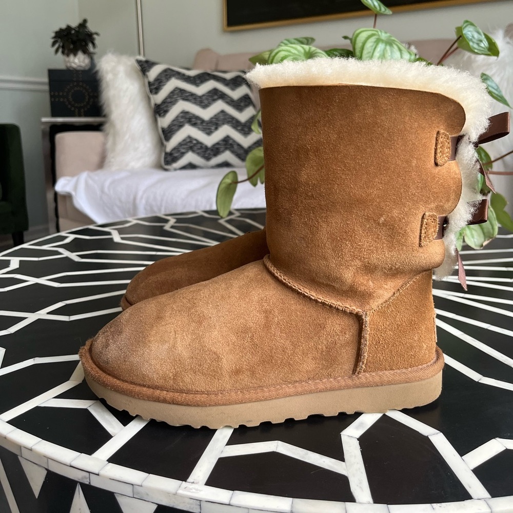 UGG® Bailey Suede Bow II Water-Repellent Cold Weather Boots - Picture 3 of 15